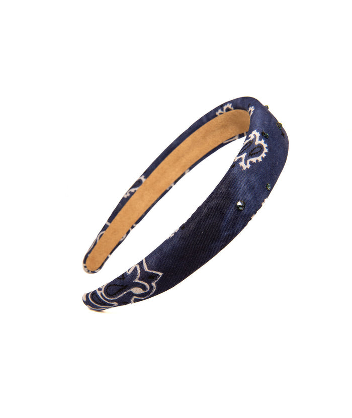 Bari Lynn Knot Padded Bandana Headband Accessories Bari Lynn Navy