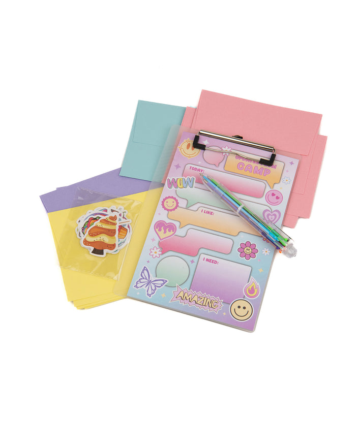 Bari Lynn Stationery With Clipboard and Stickers Camp Icons Camp Bari Lynn Multi