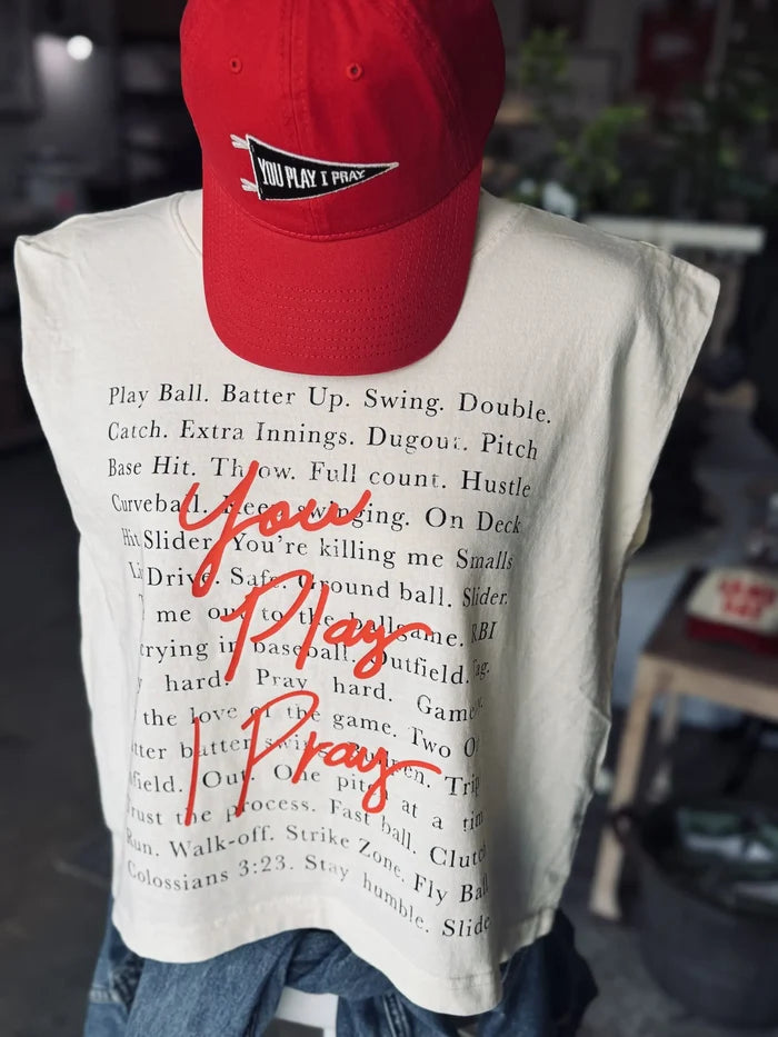 Baseball Banter Muscle Tee- Cream