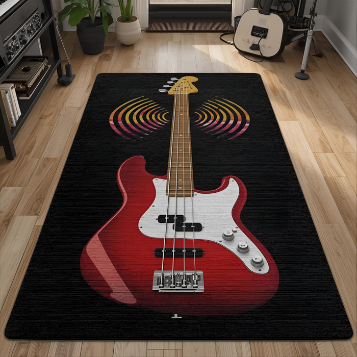 Bass Guitar Wave Area Rug