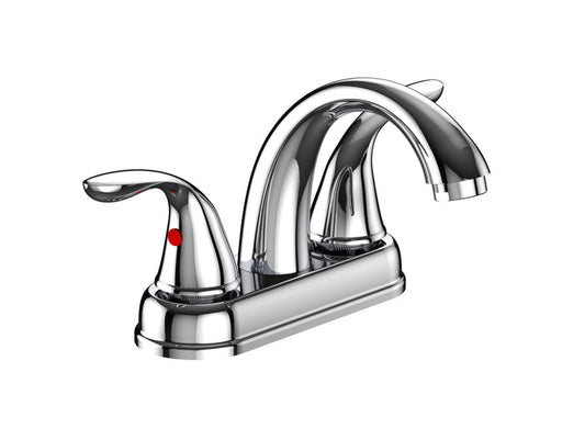 Bathroom Faucet , Double-Handle , Polished Chrome