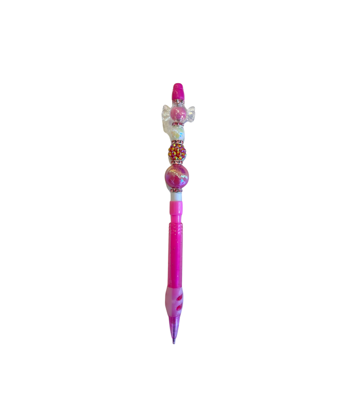Beadable Back to School Pencils Accessories Cori's Arm Candy Raspberry