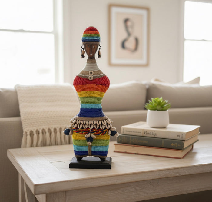 Beaded Namji Doll 17” Wide Multicolor