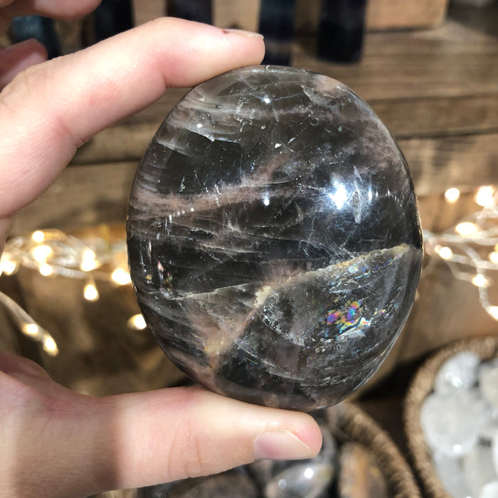 Black Moonstone Palm Stone