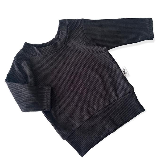Black Ribbed Lounge Set