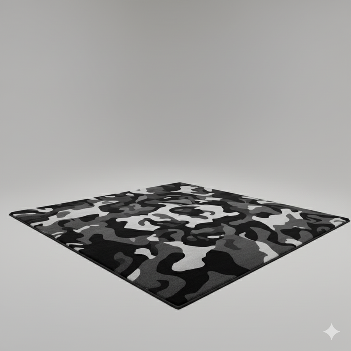 Blackout Camo Area Rug