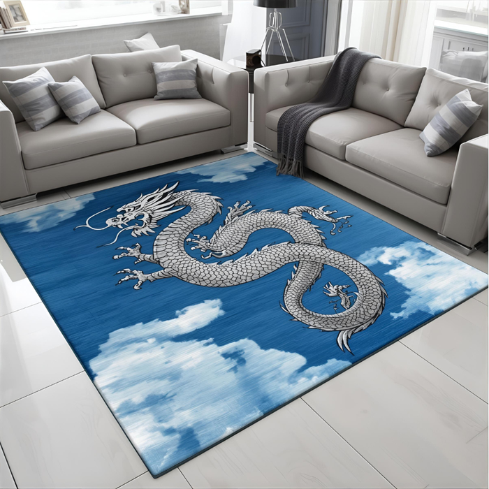 Blue Celestial Dragon Area Rug