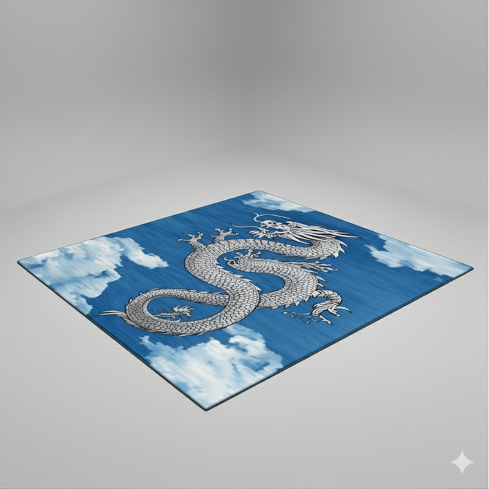 Blue Celestial Dragon Area Rug