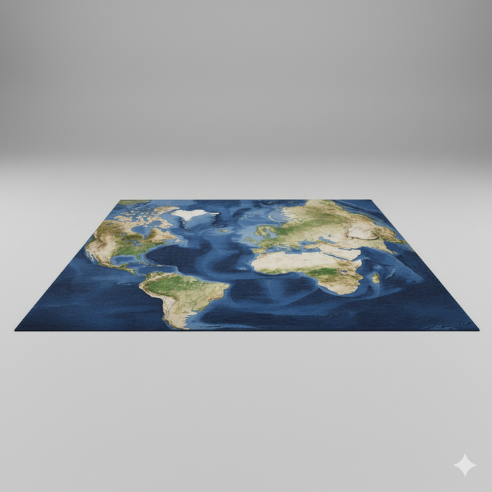 Blue Ocean Map Area Rug