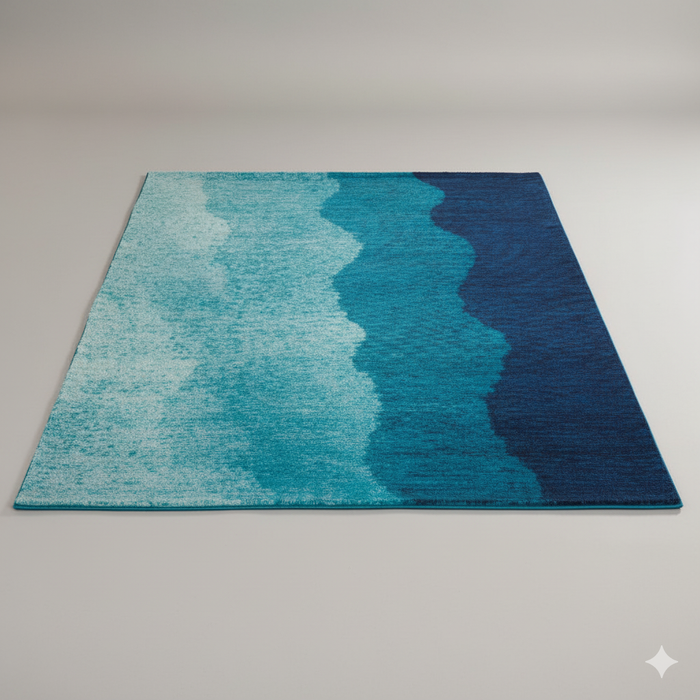 Blue Wave Gradient Area Rug