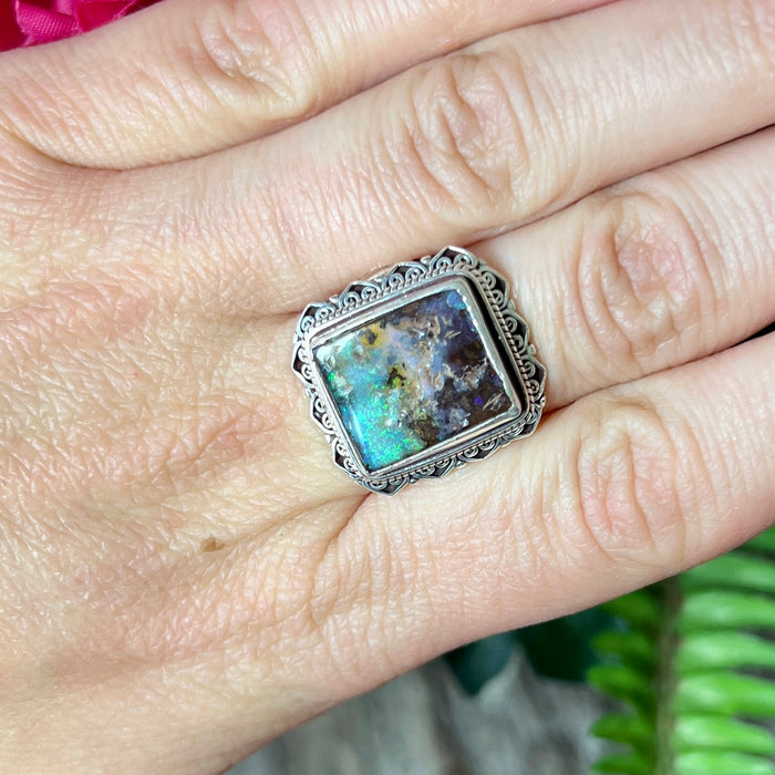 Boulder Opal Ring