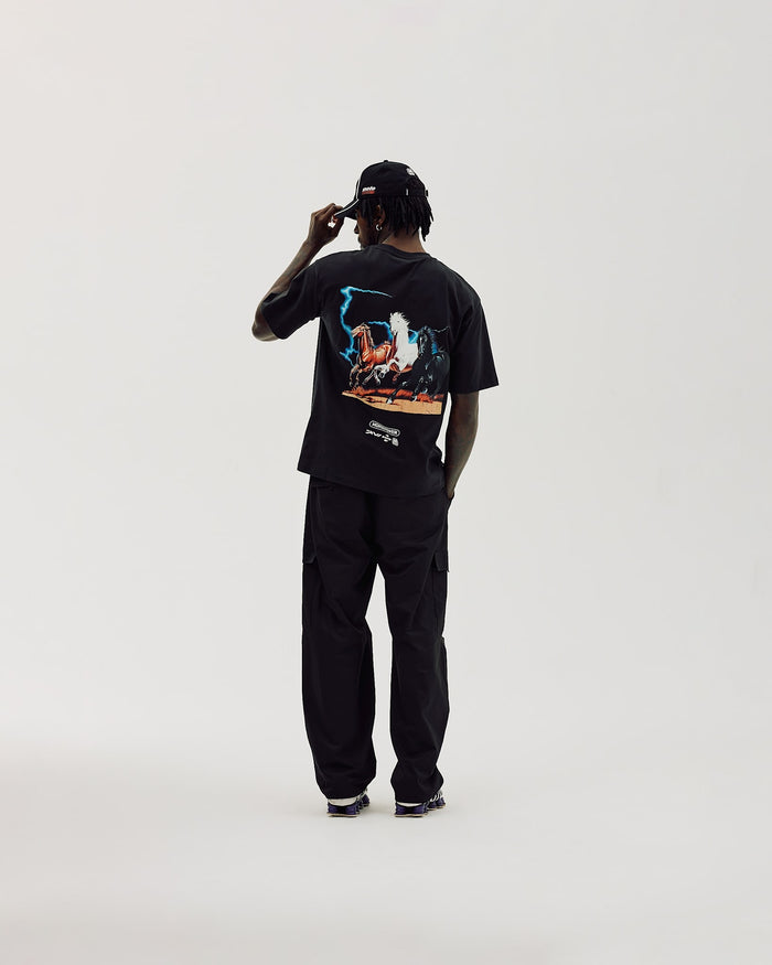 Box Fit T-shirt, Men - Horsepower - Black