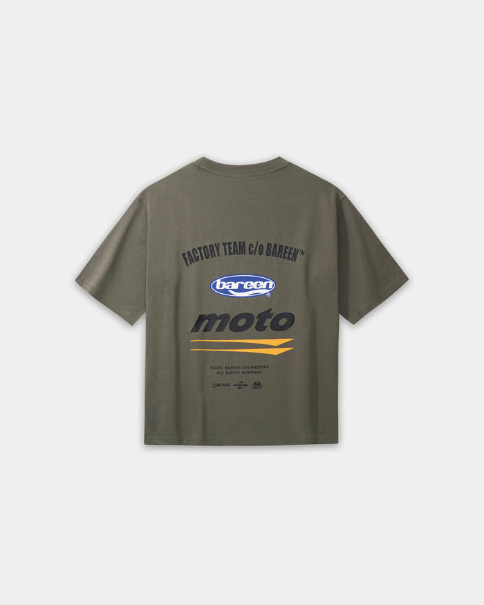Box Fit T-shirt, Men - Moto - Stone Grey