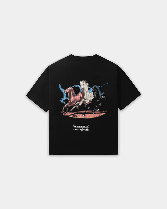 Box Fit T-shirt, Women - Horsepower - Black