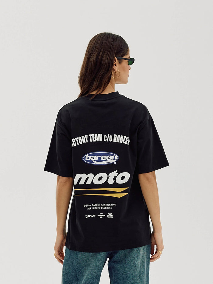 Box Fit T-shirt, Women - Moto - Black