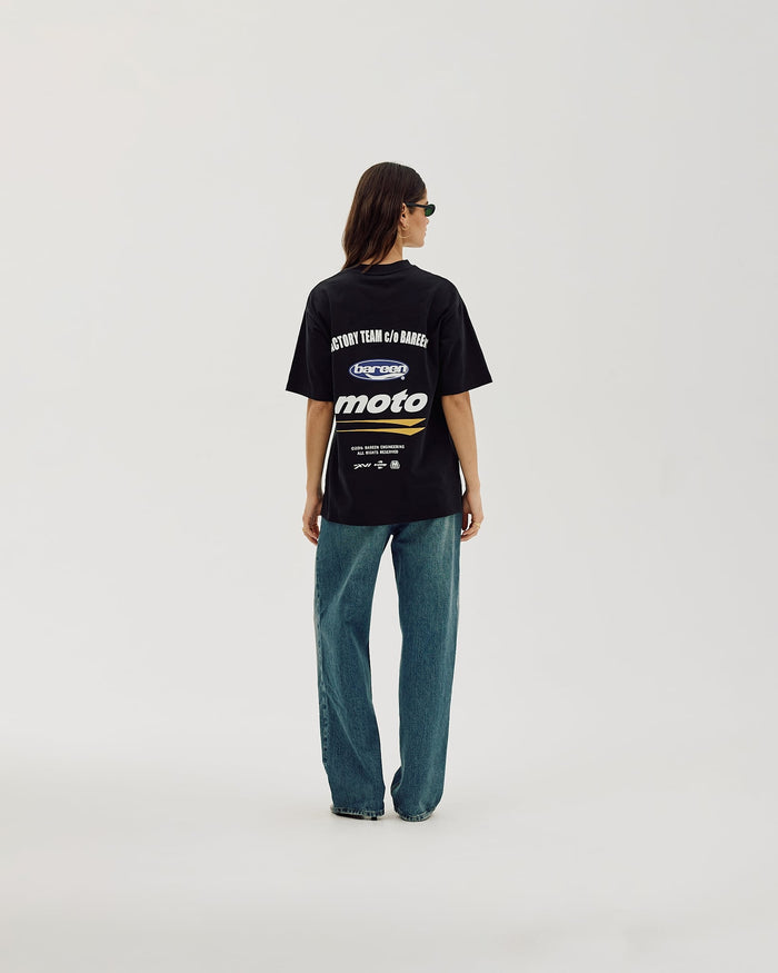 Box Fit T-shirt, Women - Moto - Black