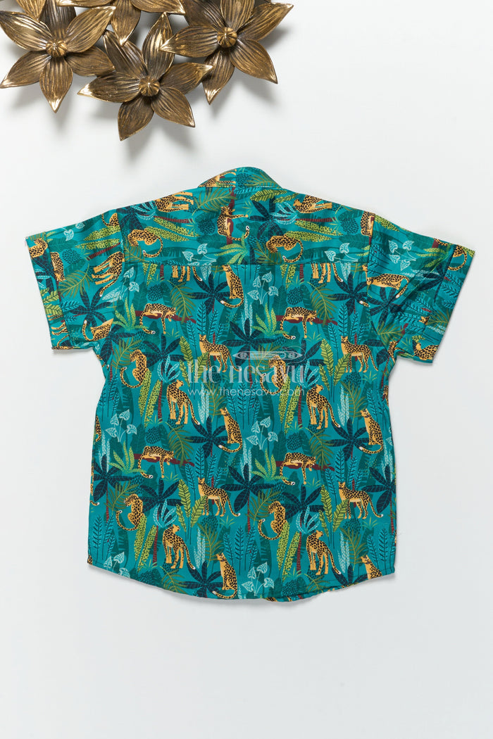 The Nesavu Boys Cotton Shirt Boys Animal Print Shirt for Zoo Trips and Everyday Play Nesavu Nesavu boys animal print shirt playdates zoo trips everyday dressing