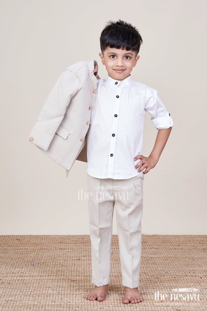 The Nesavu Boys Blazer Set Boys Blazer Set for Weddings and Formal Family Functions Nesavu Nesavu boys formal blazer set statement jacket weddings special occasions