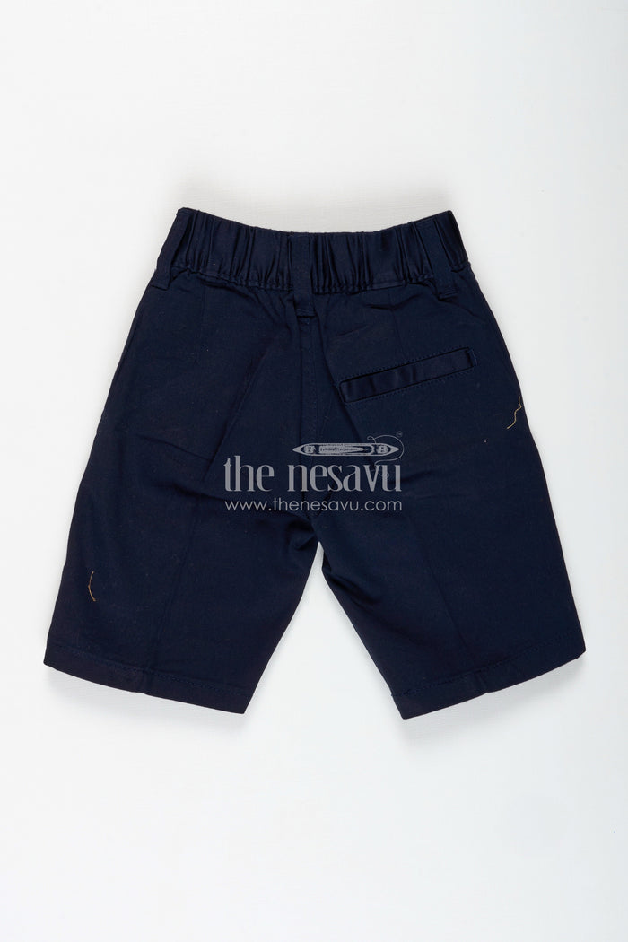 The Nesavu Boys Shorts Boys Blue Shorts Outfit in Cotton Blend with Tailored Silhouette and Everyday Utility Features Nesavu Nesavu Boys Cotton Blend Blue Shorts Outfit Structured Fit All Purpose Design
