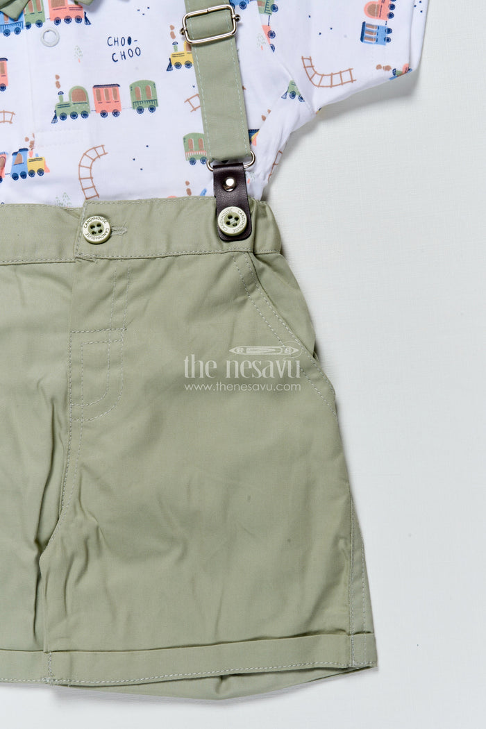 The Nesavu Boys Casual Set Boys Casual Cotton Outfit Set with Animal Print Shirt for Fun Outings Nesavu Nesavu boys cotton casual set animal print shirt  perfect playdates outdoor fun