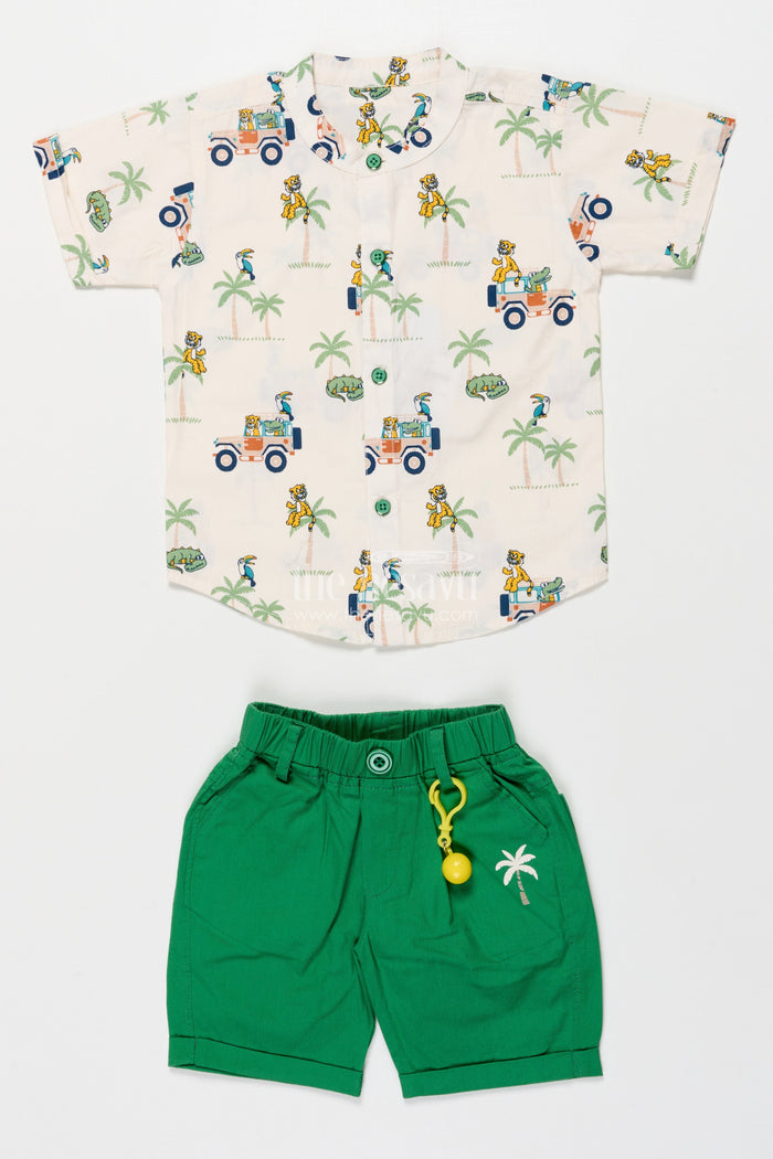 The Nesavu Boys Casual Set Boys Casual Set for Playtime and Family Outings Nesavu Nesavu boys casual set cotton digital print playtime family outings