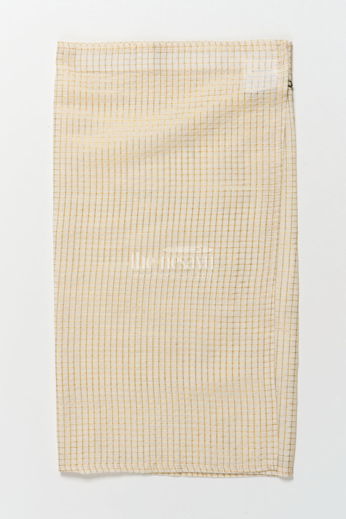 The Nesavu Boys Vesti Boys Checked Vesti for Ethnic Day and Religious Celebrations Nesavu 16 (1Y) / Cream D038B-16 Nesavu boys vesti subtle checked tissue design ethnic school days family pujas
