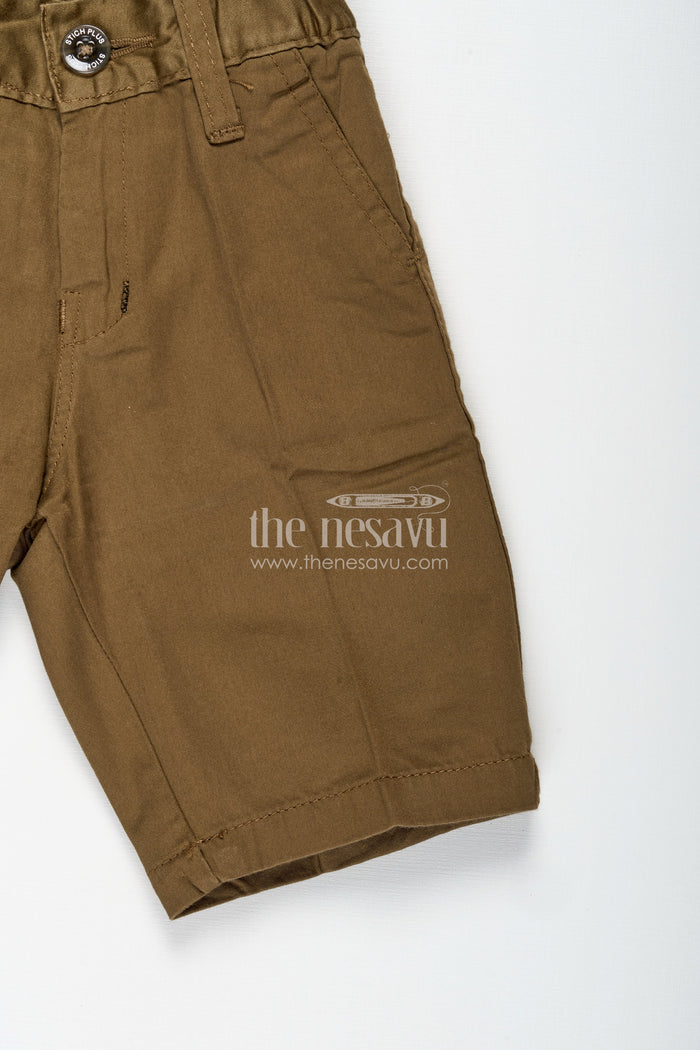 The Nesavu Boys Shorts Boys Cotton Blend Tropical Shorts with Relaxed Fit and Smart Waistband for All Day Comfort Nesavu Nesavu Boys Cotton Blend Tropical Shorts Elastic Waist Casual Fit Everyday Wear