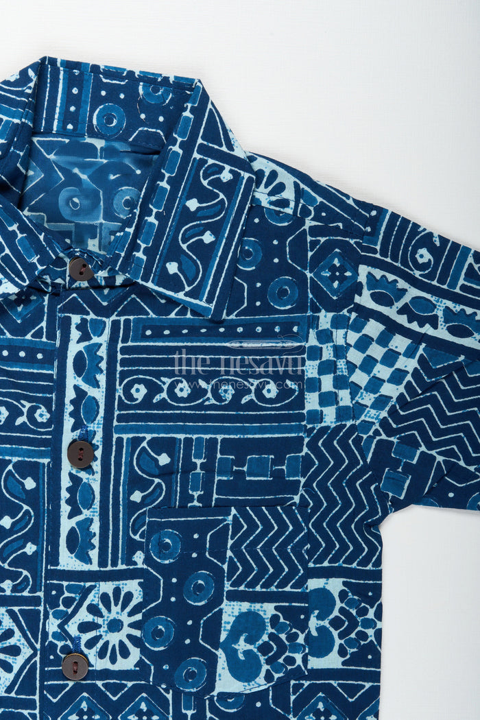 The Nesavu Boys cotton co-ord set for outings and daily wear Nesavu Nesavu boys cotton co-ord set digital patch print  perfect casual outfit summer days