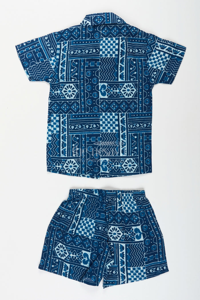 The Nesavu Boys cotton co-ord set for outings and daily wear Nesavu Nesavu boys cotton co-ord set digital patch print  perfect casual outfit summer days