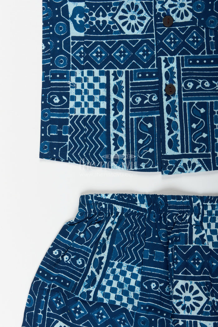 The Nesavu Boys cotton co-ord set for outings and daily wear Nesavu Nesavu boys cotton co-ord set digital patch print  perfect casual outfit summer days