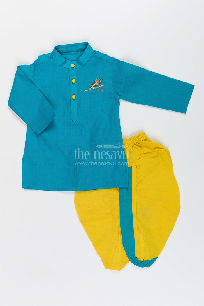 The Nesavu Boys Dothi Set Boys Cotton Dhoti Set for Traditional School Events and Poojas Nesavu Nesavu boys cotton dhoti set ethnic school events poojas traditional celebrations