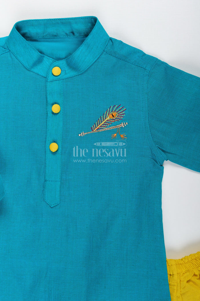 The Nesavu Boys Dothi Set Boys Cotton Dhoti Set for Traditional School Events and Poojas Nesavu Nesavu boys cotton dhoti set ethnic school events poojas traditional celebrations