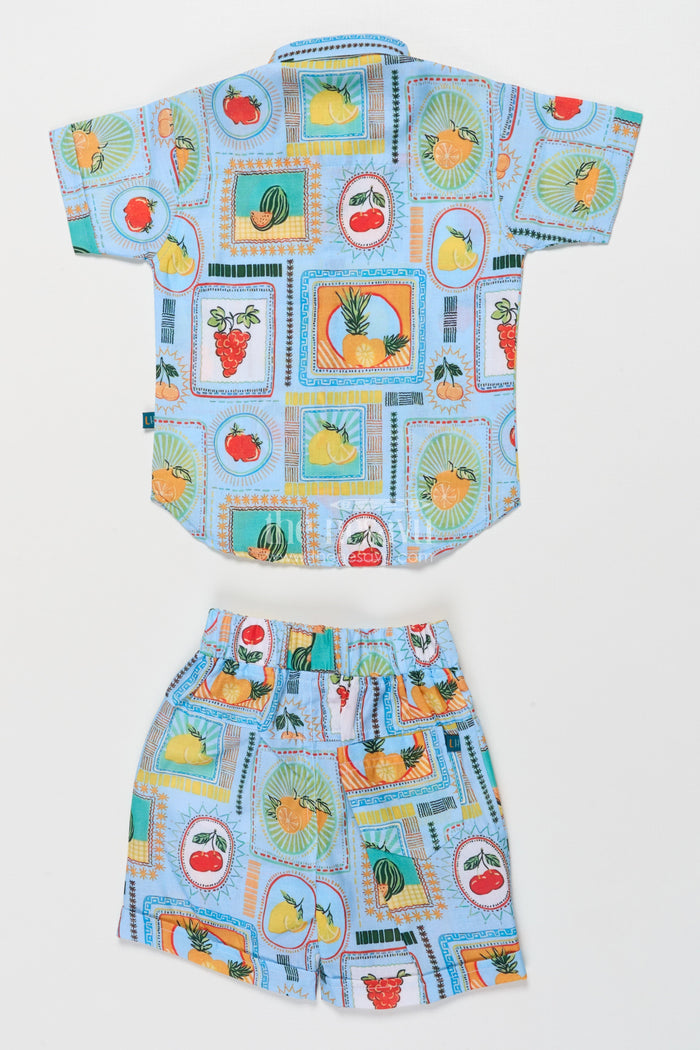 The Nesavu Boys Casual Set Boys Cotton Printed Outfit for Birthday Play and Summer Photoshoots Nesavu Nesavu boys digital print cotton set birthdays playdates summer photoshoots