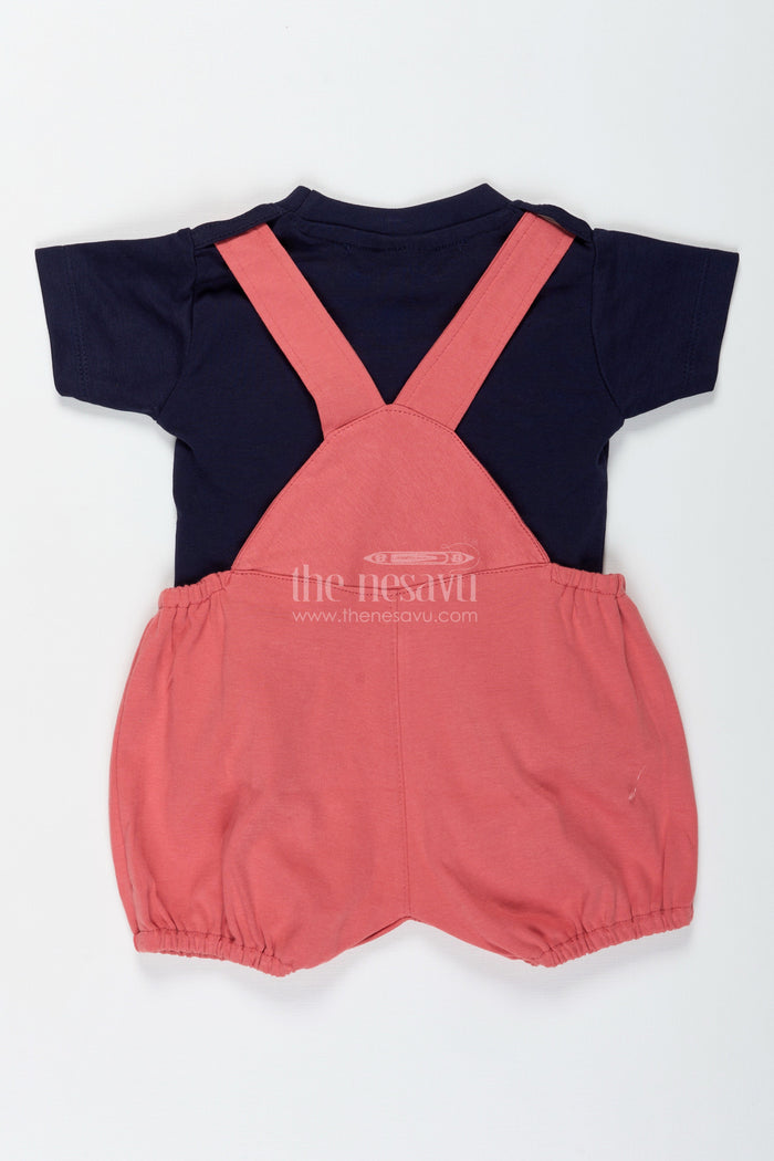 The Nesavu Boys Casual Set Boys Cotton Red Summer Dress Casual Set with Lion Print and Dungaree-Inspired Fun for Daily Outings Nesavu Nesavu Boys Cotton Summer Set Red Dungaree Style Casual Lion Print Outfit Everyday Use