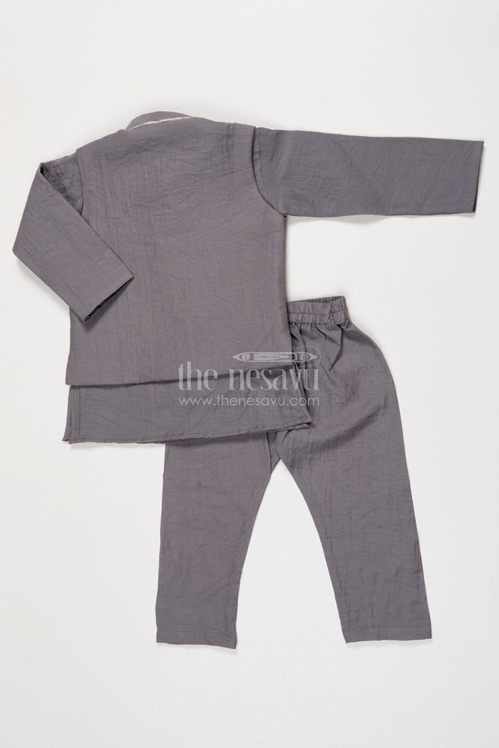 The Nesavu Boys Jacket Sets Boys Embroidered Jacket Set for Formal Functions and Ethnic Days Nesavu Nesavu boys embroidered jacket kurta set formal events traditional school functions