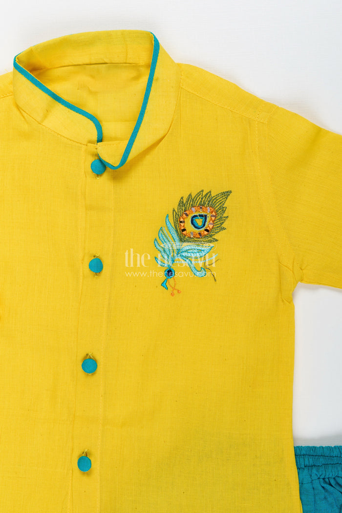 The Nesavu Boys Dothi Set Boys ethnic dhoti set for festivals and school celebrations Nesavu Nesavu boys cotton dhoti set ethnic day Diwali cultural celebrations school