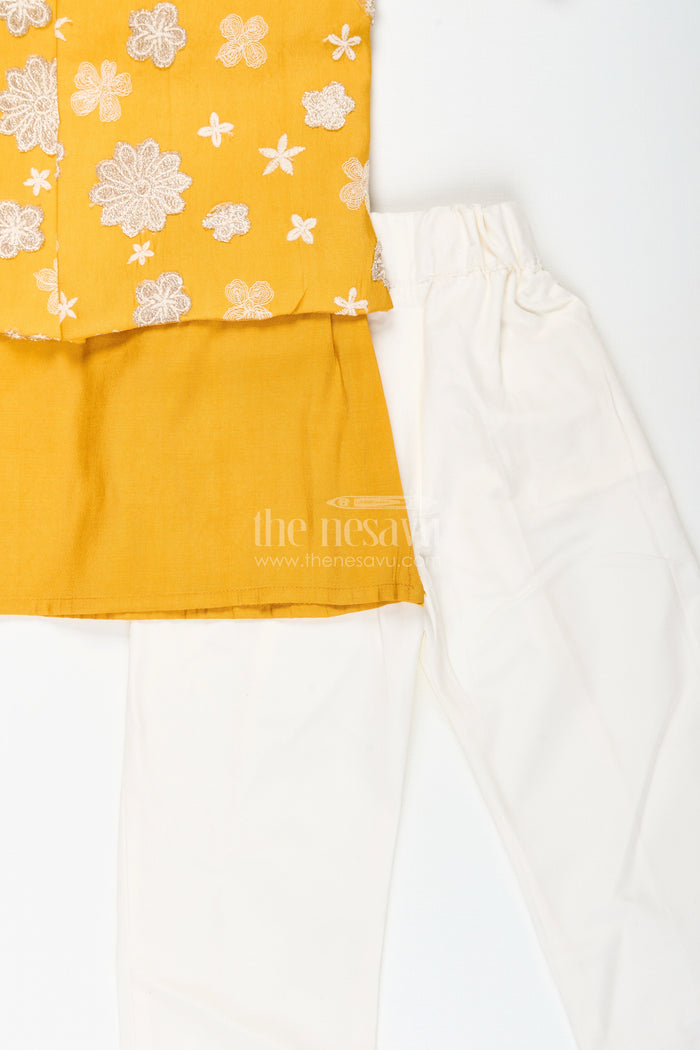 The Nesavu Boys Jacket Sets Boys ethnic jacket and kurta pant set for traditional occasions Nesavu Nesavu boys kurta pant set embroidered jacket  ideal weddings festive functions