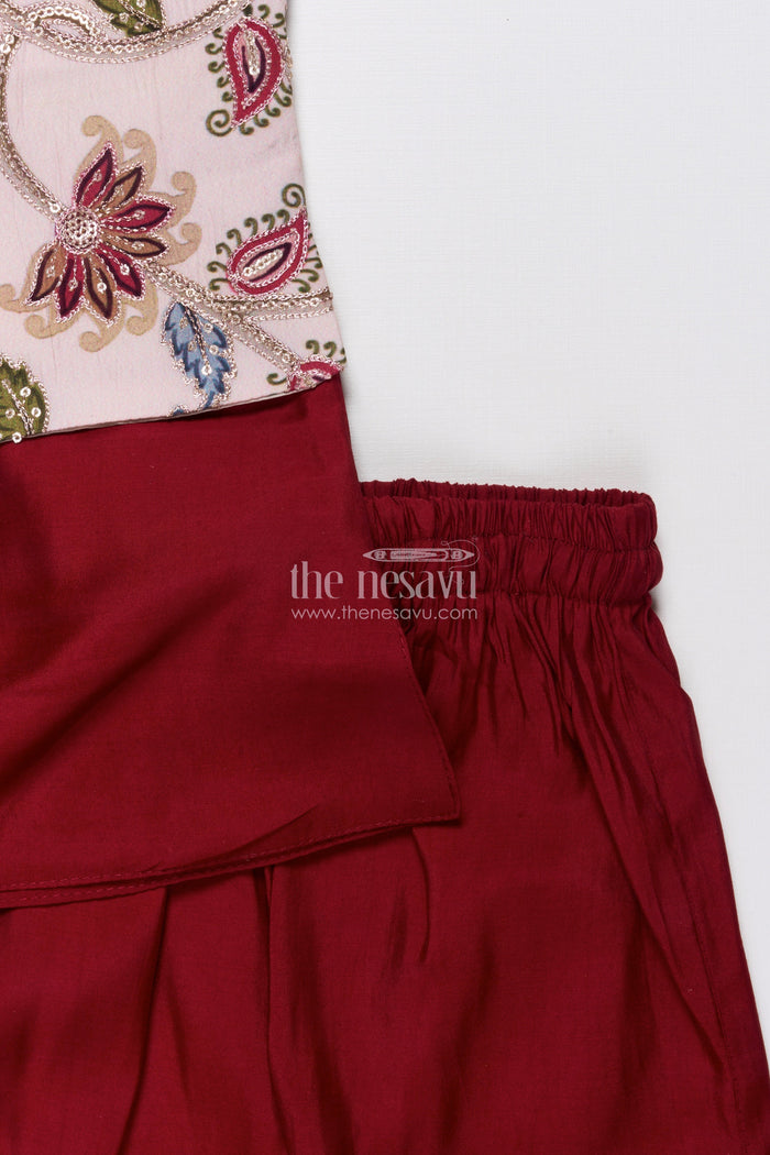 The Nesavu Boys Jacket Sets Boys Ethnic Jacket Set with Printed Silk Layer for Festive Celebrations Nesavu Nesavu boys ethnic jacket set silk printed layer festive events family weddings