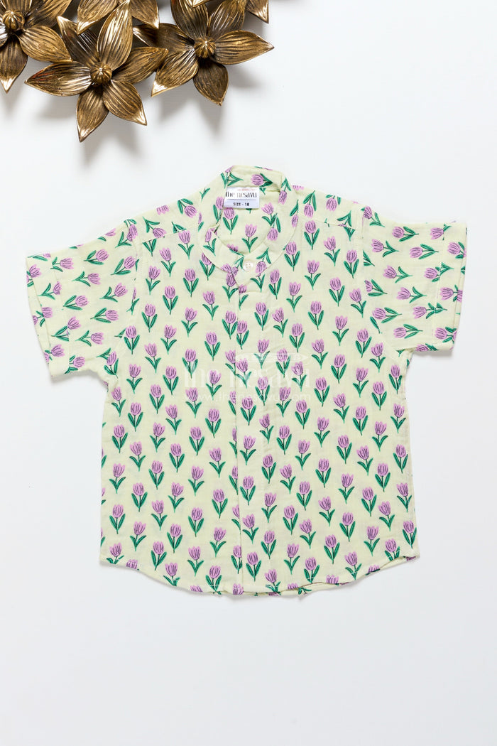The Nesavu Boys Cotton Shirt Boys Floral Muslin Shirt for Ethnic Day and Casual Wear Nesavu 16 (1Y) / Multicolor BS333A-16 Nesavu boys floral muslin cotton shirt ethnic day casual functions summer dressing