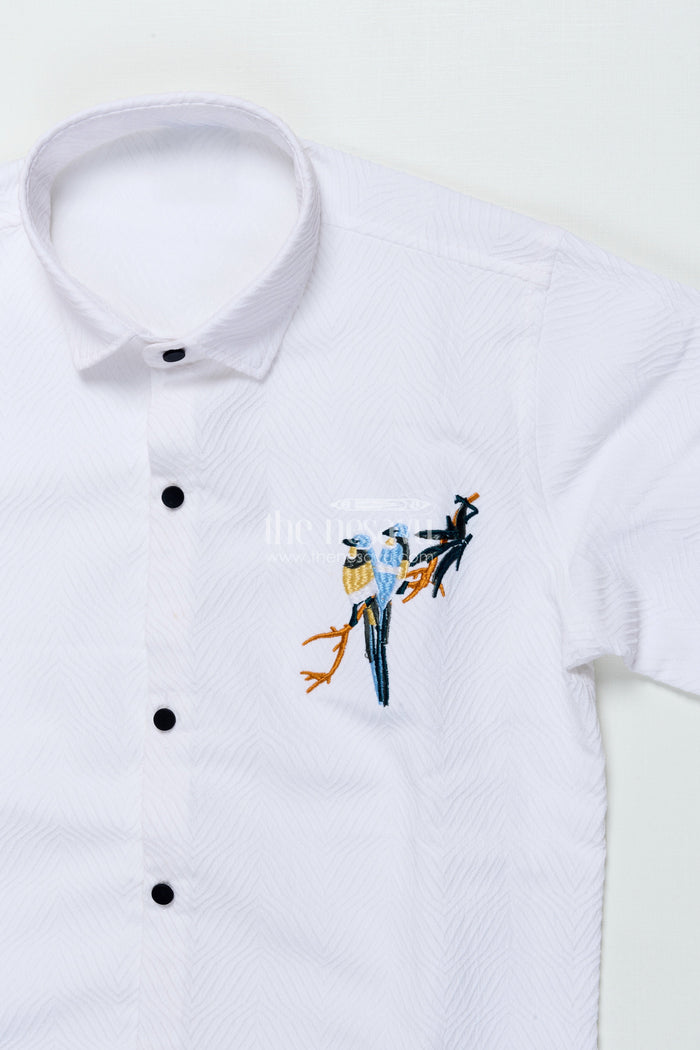 The Nesavu Boys Cotton Shirt Boys Full Sleeve Shirt for Festive Events and Family Outings Nesavu Nesavu boys full sleeve shirt designer embroidery festive occasions family events