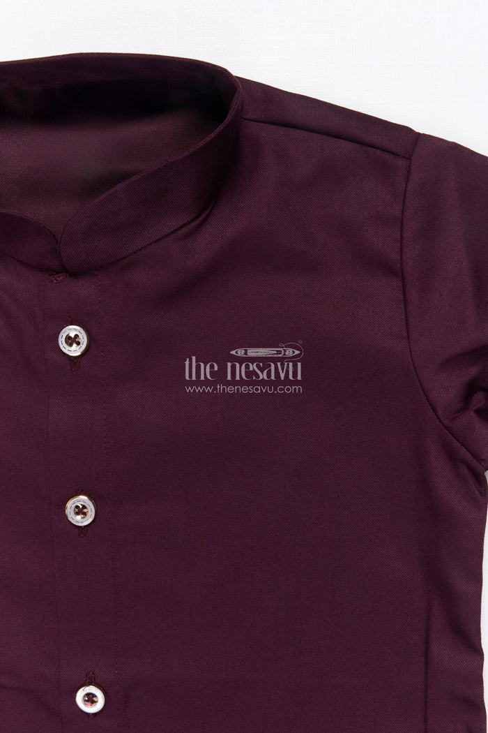 The Nesavu Boys Kurtha Set Boys Kurta Set with Embellished Jacket for Weddings and Festive Wear Nesavu Nesavu boys kurta set embellished tiger motif jacket ideal weddings festive celebrations