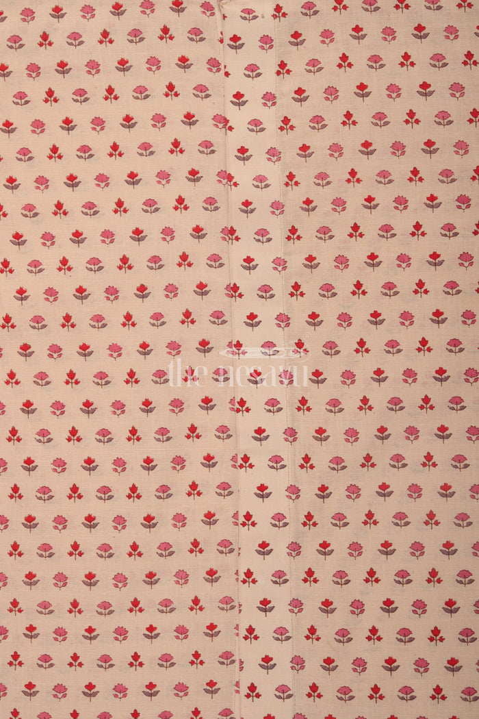 The Nesavu Boys Cotton Shirt Boys Peach Cotton Shirt with Delicate Red Floral Print and Short Sleeves Nesavu Nesavu Boys Peach Cotton Shirt Red Bird Print Short Sleeves Everyday Comfort