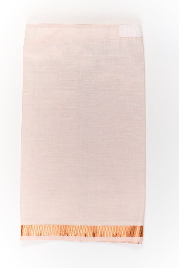 The Nesavu Boys Vesti Boys Silk Vesti with Copper Zari Border for South Indian Festivals Nesavu Nesavu Boys Silk Vesti Copper Zari Border South Indian Weddings Festivals