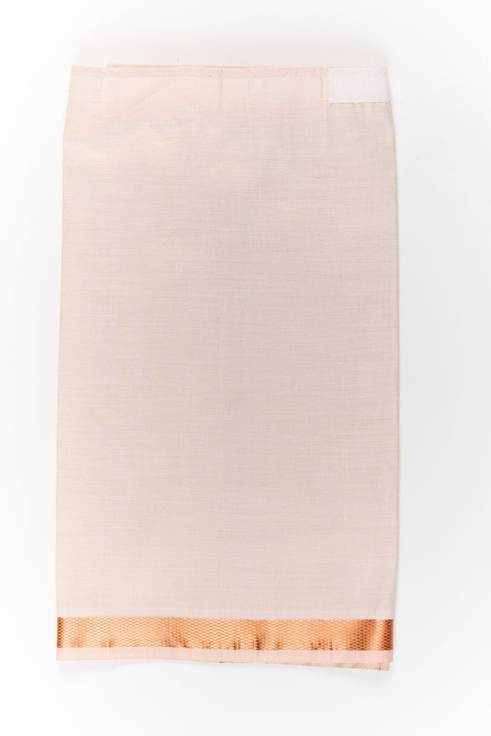 The Nesavu Boys Vesti Boys Silk Vesti with Copper Zari Border for South Indian Festivals Nesavu Boys Silk Vesti Copper Zari Border South Indian Weddings Festivals | The Nesavu