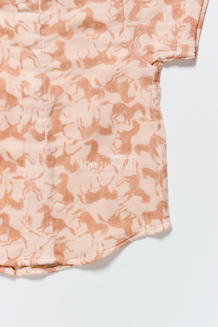 The Nesavu Boys Cotton Shirt Boys Soft Muslin Shirt for Everyday Comfort and Casual Style Nesavu Nesavu boys printed muslin cotton shirt everyday wear summer outings school casuals