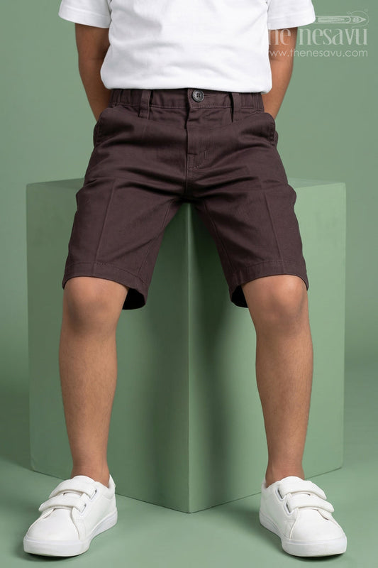 Boys Stretch Waist Shorts in Cotton Blend with Straight Fit and Handy Pockets for Comfortable Wear