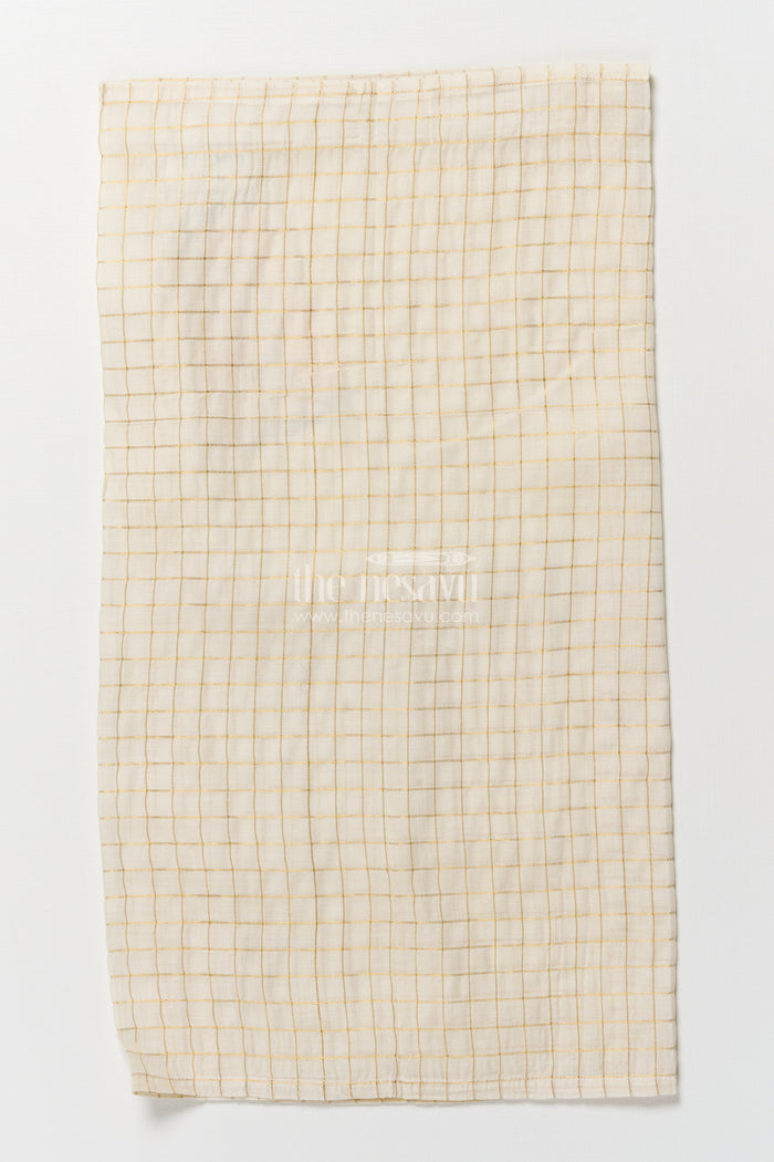The Nesavu Boys Vesti Boys Traditional Vesti for Festivals and Ceremonies Nesavu 16 (1Y) / Cream D037B-16 Nesavu boys tissue vesti checked pattern traditional events festive occasions
