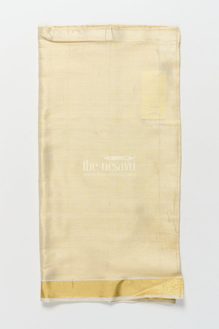 The Nesavu Boys Vesti Boys Traditional Vesti for Simple Rituals and Cultural Dressing Nesavu 22 (4Y) / Cream D032B-22 Nesavu boys plain tissue vesti simple border school ethnic days temple visits