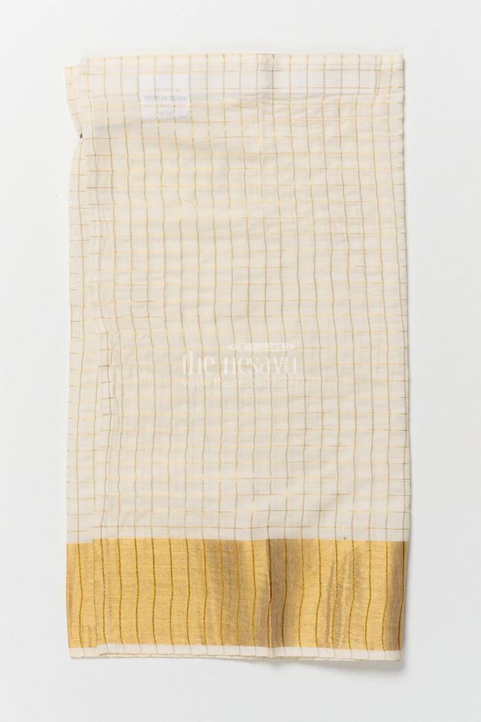 The Nesavu Boys Vesti Boys Vesti for Traditional Family Occasions and Rituals Nesavu Nesavu boys vesti checked pattern gold border pujas traditional events
