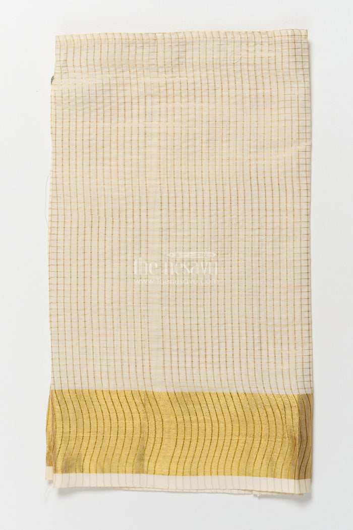 The Nesavu Boys Vesti Boys Vesti with Border for Weddings and Traditional Family Functions Nesavu Nesavu boys traditional vesti gold border checked design weddings rituals